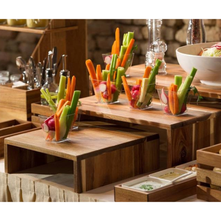 Set Espositori Buffet in Acacia Maxi 3 Pezzi