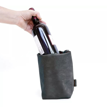 Glacette artigianale Made in Italy in similpelle colour nero di Wosde