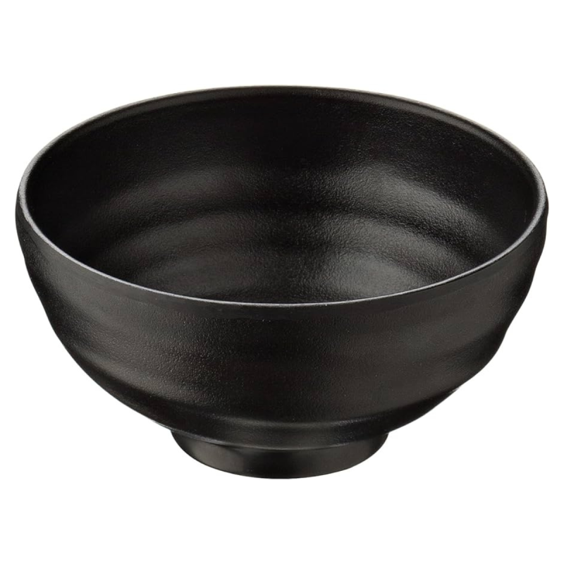 Ciotola nera ondulata in melamina Ø19x9 cm | 1200 ml resistente