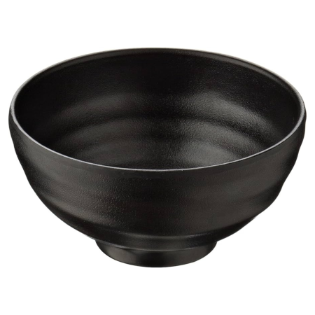 Ciotola nera ondulata in melamina Ø19x9 cm | 1200 ml resistente