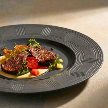 Piatto piano gourmet cm 26,4 Nero Linea Labyrinth