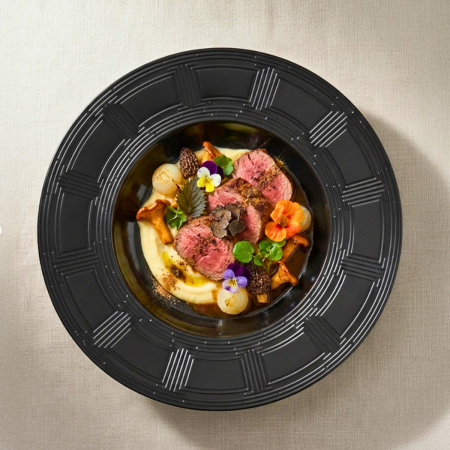 Piatto piano gourmet cm 26,4 Nero Linea Labyrinth