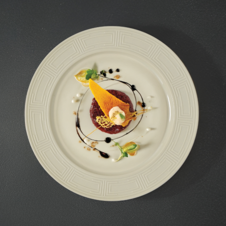 Piatto piano gourmet cm 26,4 Beige Linea Labyrinth