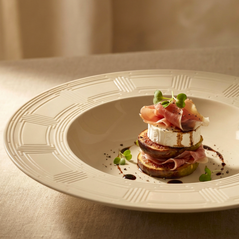 Piatto fondo gourmet cm 23 Beige Linea Labyrinth