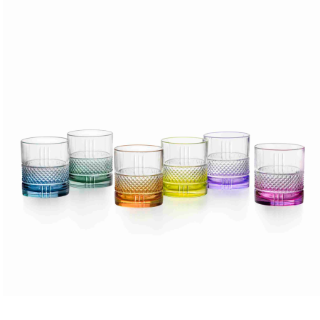 Set 6 Bicchieri RCR Brillante Color 34 cl – Colori Intensi e Design Unico