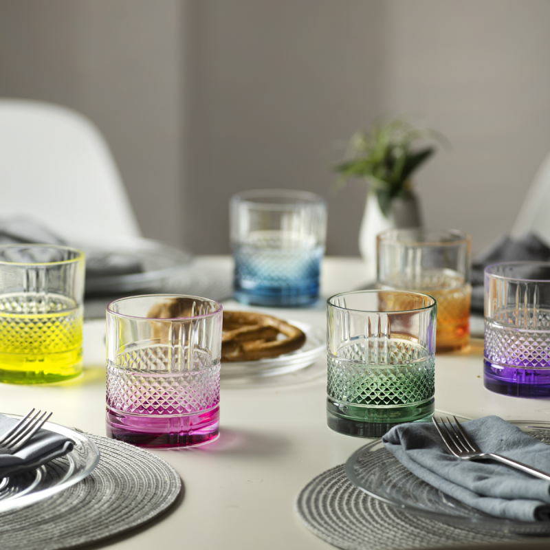 Set 6 Bicchieri RCR Brillante Color 34 cl – Colori Intensi e Design Unico