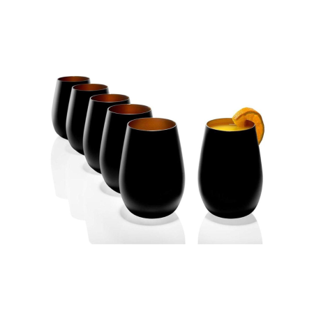 Bicchieri Olympic Nero-Bronzo 46,5 cl – Set 6 calici eleganti | DAC Forniture