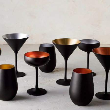 Bicchieri Olympic Nero-Bronzo 46,5 cl – Set 6 calici eleganti | DAC Forniture