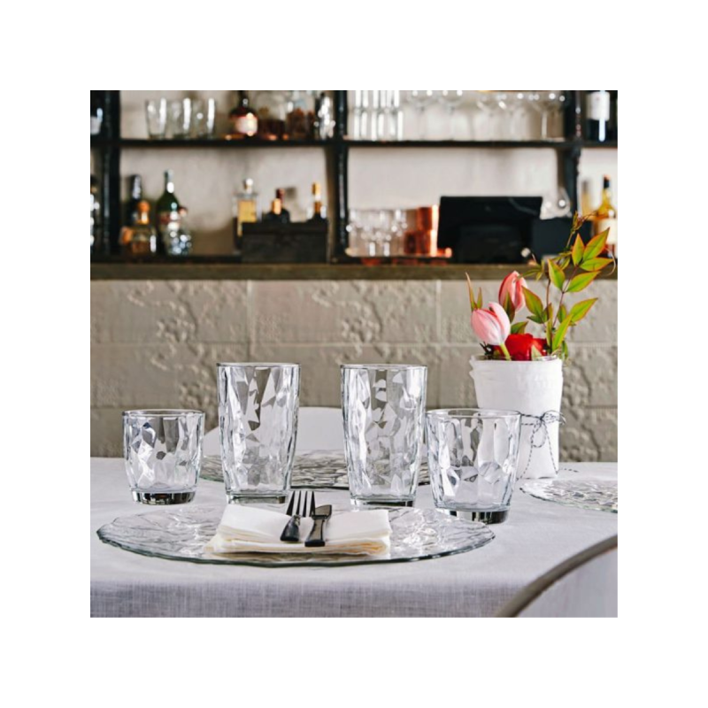 3 Bicchieri diamond acqua cl.30 trasparente - Bormioli