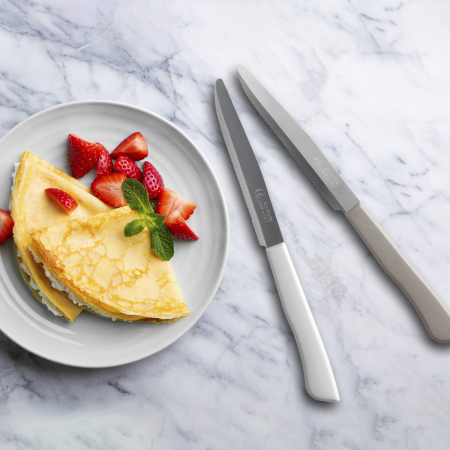 6 Coltelli da Bistecca Lux Bianchi – Acciaio Inox | DAC Forniture