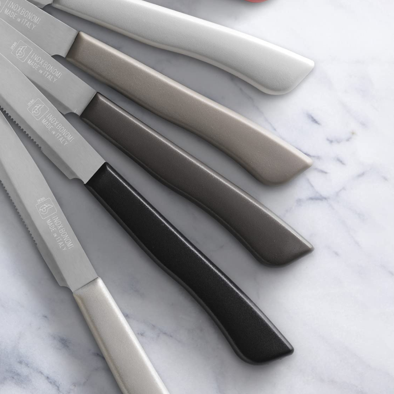 6 Coltelli da Bistecca Lux Neri – Acciaio Inox | DAC Forniture