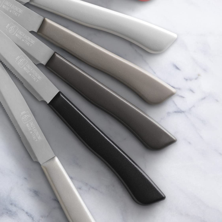 6 Coltelli da Bistecca Lux Neri – Acciaio Inox | DAC Forniture