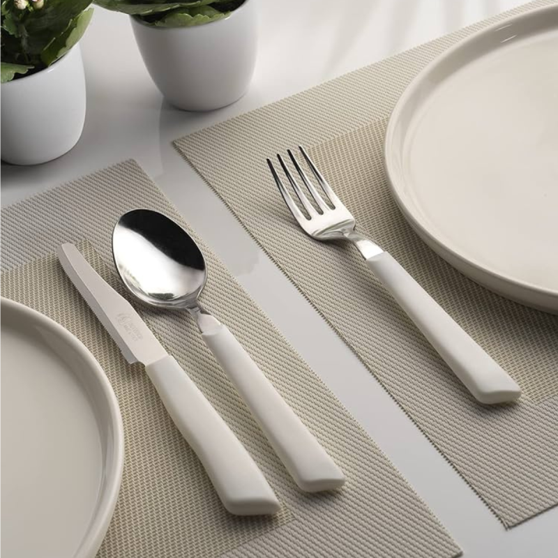 6 Coltelli da Tavola Bianchi – Acciaio Inox | DAC Forniture