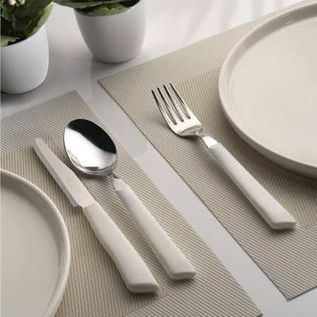 6 Coltelli da Tavola Bianchi – Acciaio Inox | DAC Forniture