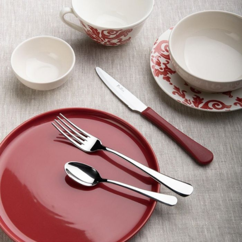 Set 6 Coltelli Tavola Stresa Rossi – Acciaio Inox | DAC Forniture