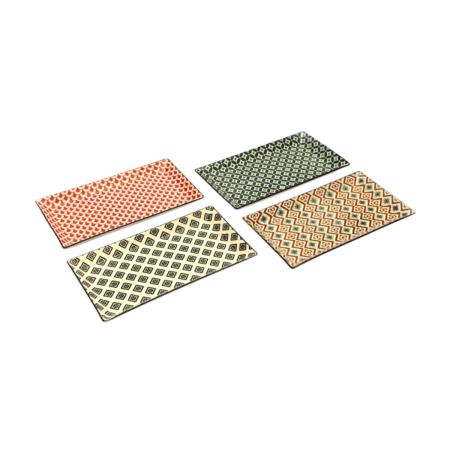 Piatti Rettangolari Mosaik 28,5x16 cm Set 4 Pezzi | DAC Forniture