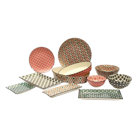 Piatti Rettangolari Mosaik 28,5x16 cm Set 4 Pezzi | DAC Forniture