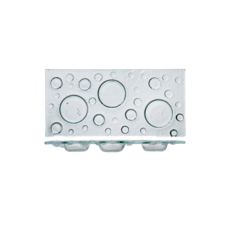Antipastiera Rettangolare Bubble in Vetro 33x16 cm | DAC Forniture