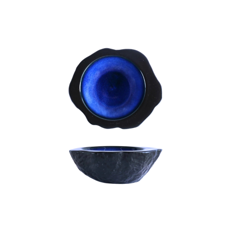 Coppa Concava Effetto Pietra Nera Blu 24,5x20,5 cm | DAC Forniture