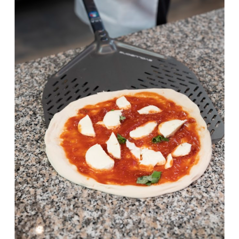 Pala Pizza Alluminio Forata 33x33 Manico 150 cm Gimetal Evoluzione