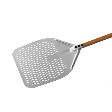 Pala Pizza Alluminio Forata 36x36 Manico 150 cm Smontabile WoodTech