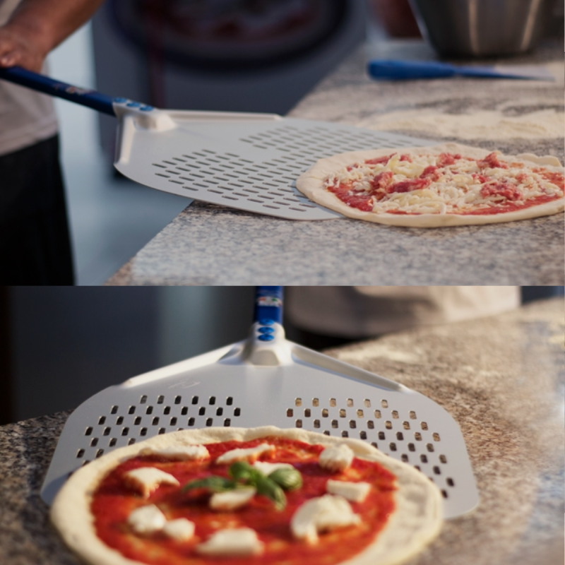 Pala Pizza Forata 33x33 cm Manico 180 cm 2SMART Linea Azzurra
