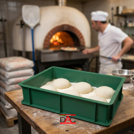 Vaschetta Impasto Pizza 40x30x10 cm Verde Menta | DAC Forniture