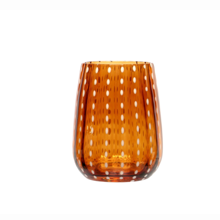 Bicchiere Acqua Color Ambra in Vetro Soffiato | Eleganza Artigianale
