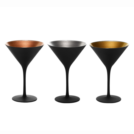 6 Calici cocktail cl 24 Olympic Nero-Argento | DAC Forniture