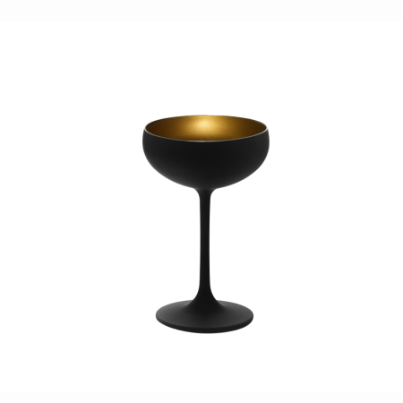 6 coppe champagne cl.23 -Olympic Nere e Dorate - Raffinate ed Eleganti