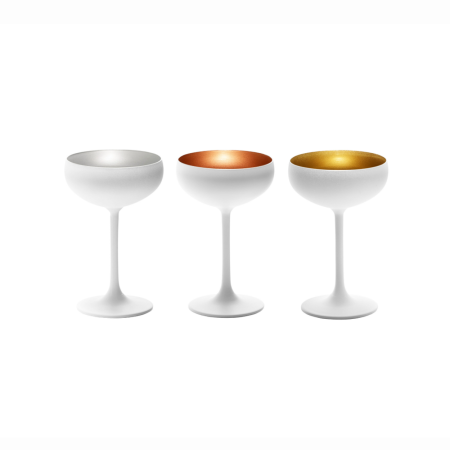 6 Coppe Champagne 23 cl – Olympic Bianco-Oro | DAC Forniture