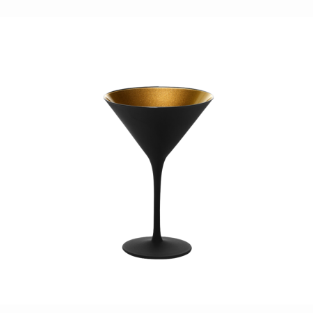 6 Calici Cocktail 24 cl Olympic Nero-Oro | DAC Forniture