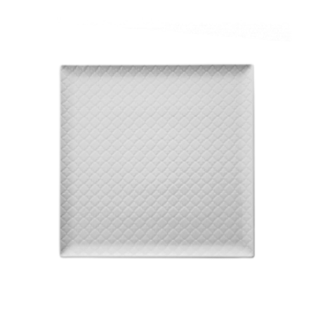 Piatto Piano Quadrato 30,5x30,5 cm Marrakesh Bianco | DAC Forniture