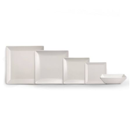 Piatto Frutta Quadrato Boston Bianco 18x18 cm | DAC Forniture