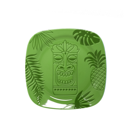 Piatto Piano Quadrato Aztek 24 cm Verde | DAC Forniture