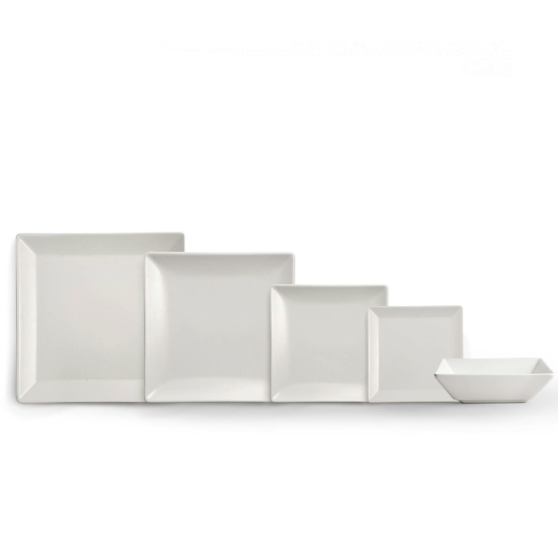 Piatto Fondo Quadrato Bianco 17x17 Boston Tokyo Monaco | DAC Forniture