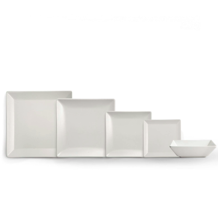 Piatto Fondo Quadrato Bianco 17x17 Boston Tokyo Monaco | DAC Forniture