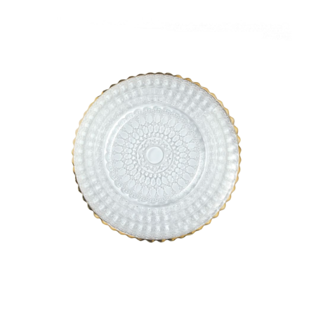 Piatto Piano Barocco Filo Oro Vetro 32,5 cm Helios | DAC Forniture