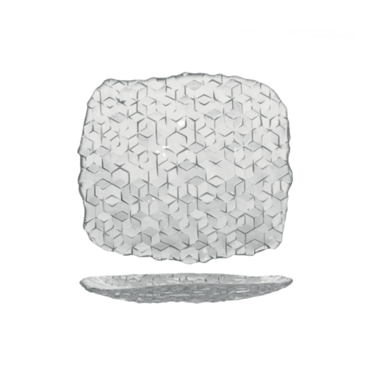 Vassoio Rettangolare Vetro 19,5x17,5 Cubik | DAC Forniture