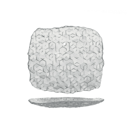 Vassoio Rettangolare Vetro 19,5x17,5 Cubik | DAC Forniture