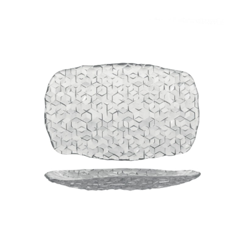 Vassoio Rettangolare Vetro 25,5x17,5 Cubik | DAC Forniture