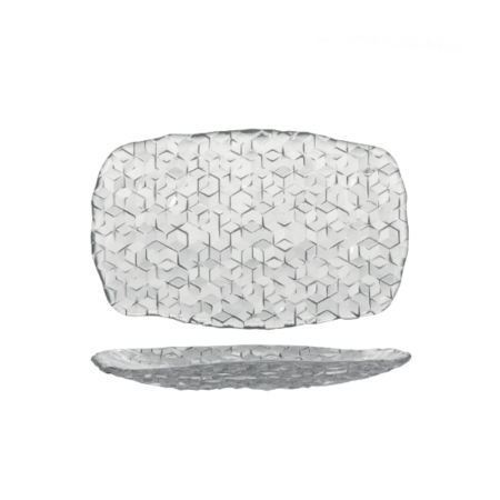 Vassoio Rettangolare Vetro 25,5x17,5 Cubik | DAC Forniture