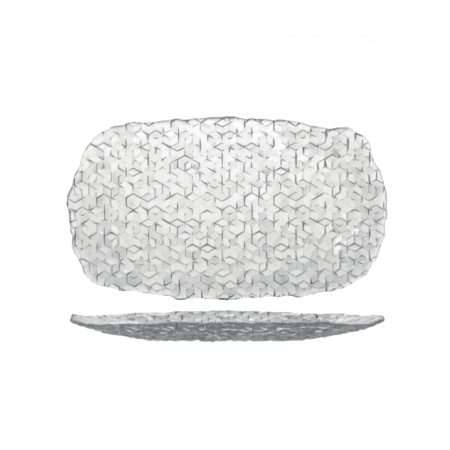 Vassoio Rettangolare Vetro 37x23,5 Cubik | DAC Forniture