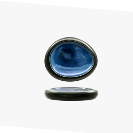 Piatto Alto Ovale cm 26,5x22,5 Nero Blu Porcellana | DAC Forniture