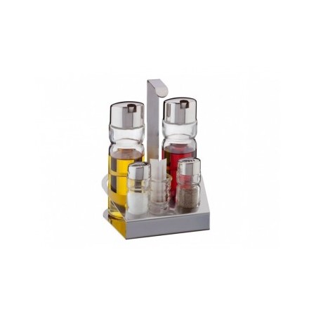 5 Pezzi menage Positano in acciaio inox