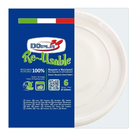 Set 6 Piatti Pizza Bianchi Ø32 cm – Dopla, Resistenti e Eleganti